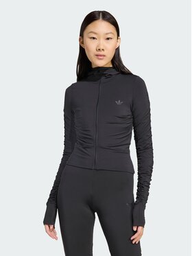 adidas adidas Bluza Ruched Czarny Slim Fit