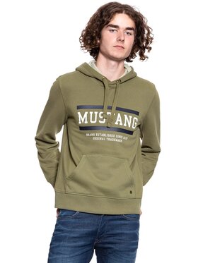 Mustang Mustang Felpa BENNET H LOGO Verde Regular Fit