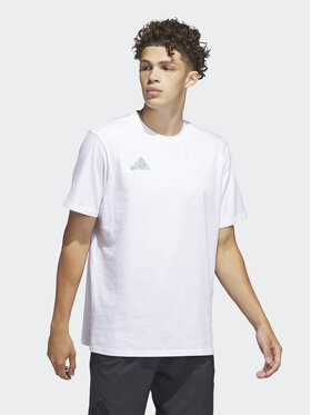 adidas adidas Marškinėliai Worldwide Hoops City Basketball Graphic T-Shirt IC1872 Balta Loose Fit