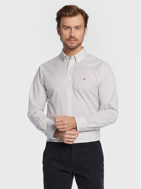 Tommy Hilfiger Tommy Hilfiger Cămașă Mini Geo MW0MW25036 Alb Regular Fit