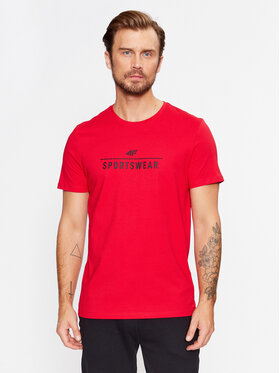 4F 4F T-shirt 4FAW23TTSHM0878 Rouge Regular Fit