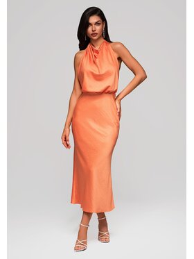 Ombre Ombre Večerní šaty LA-OM-DLR129 Oranžová Slim Fit