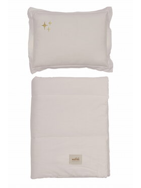 Malomi Malomi Komplet pościeli bedding_set_washed_stars_natural Beżowy