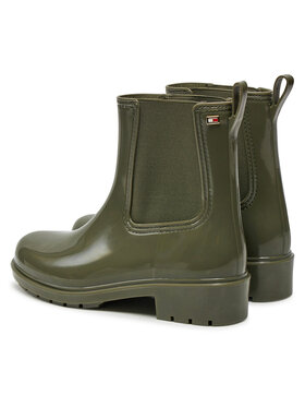 Tommy Hilfiger Gumijasti škornji Flag Rainboot FW0FW08213 Zelena