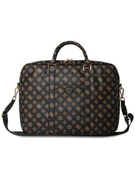 Guess Guess Torba na laptopa 4G Peony Front Pocket Zipper Triangle Logo Czarny