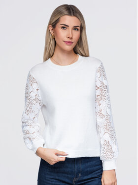 Ombre Ombre Sweter OW-SW-E0033 Biały Regular Fit