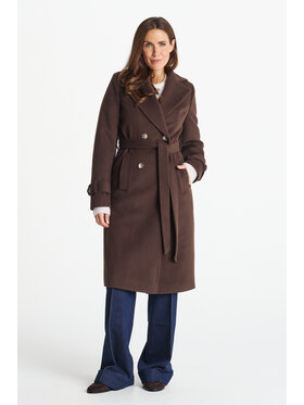 Salme Salme Vlnený kabát Carmen Hnedá Regular Fit
