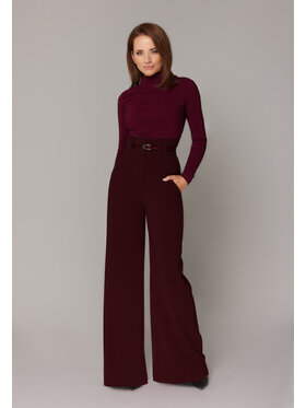 Kasia Zapała Kasia Zapała Spodnie materiałowe Colette Bordowy Slim Fit