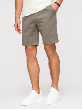 Ombre Ombre Szorty materiałowe OM-SRSK-0124 Khaki Regular Fit