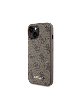 Guess Guess Etui na telefon 4G Metal Gold Logo Brązowy
