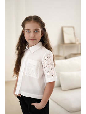 SLY SLY Bluzka 5S-106 Biały Comfortable Fit