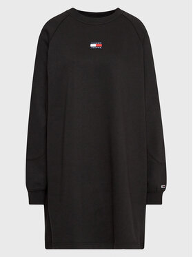 Tommy Jeans Curve Tommy Jeans Curve Плетена рокля Crv Badge DW0DW15079 Черен Regular Fit