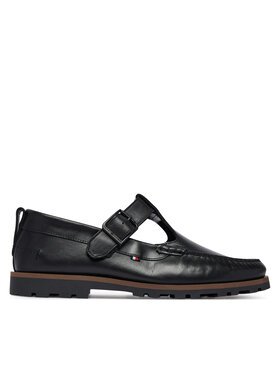 Tommy Hilfiger Tommy Hilfiger Nizki čevlji Hilfiger Light Lth Buckle Loafer FM0FM05846 Črna