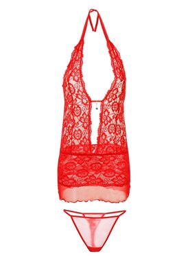 DKaren Lingerie DKaren Lingerie Komplet bielizny Emily Czerwony Classic Fit