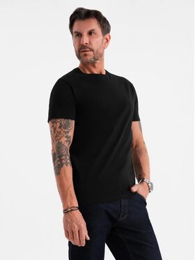Ombre Ombre T-Shirt OM-TSBS-0236 Czarny Regular Fit