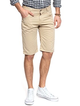 Mustang Mustang Szorty jeansowe CHICAGO SHORT Beżowy Slim Fit