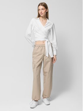 Outhorn Outhorn Spodnie materiałowe OTHWSS24TTROF727-83S Brązowy Loose Leg
