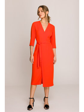 Stylove Stylove Večerní šaty S396 Oranžová Premium Fit