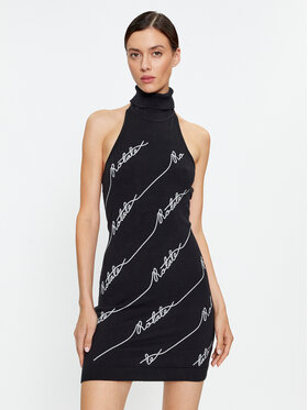 ROTATE ROTATE Strickkleid Sequin Logo 110112100 Schwarz Slim Fit