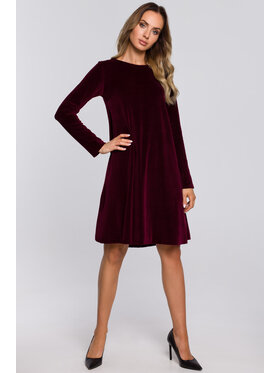 Made of Emotion Made of Emotion Sukienka koktajlowa M566 Bordowy A-Line Fit
