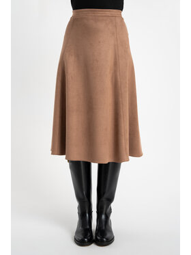 CLICK CLICK Spódnica midi 70-755 Beżowy ciemny Classic Fit