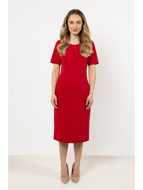 Awama Awama Sukienka koktajlowa A706 Czerwony Basic Fit