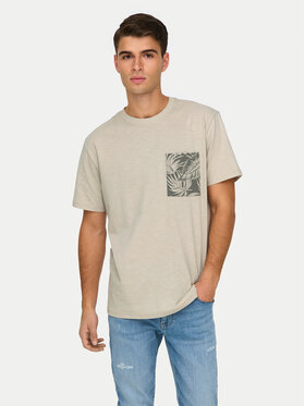 Only & Sons Only & Sons Тишърт 22025286 Бежов Regular Fit