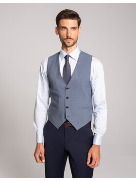 Borgio Borgio Kamizelka garniturowa livorno Niebieski Slim Fit