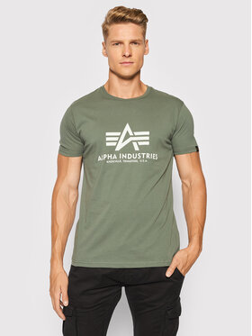 Alpha Industries Alpha Industries Tričko Basic 100501 Zelená Regular Fit