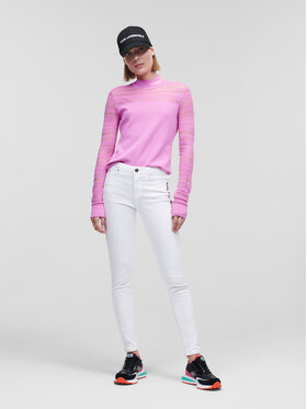 KARL LAGERFELD KARL LAGERFELD Jeans hlače Logo 225W1104 Bela Skinny Fit