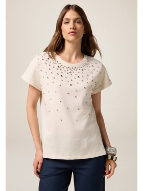 Oltre Oltre T-Shirt G00HJ004344N002 Biały Regular Fit