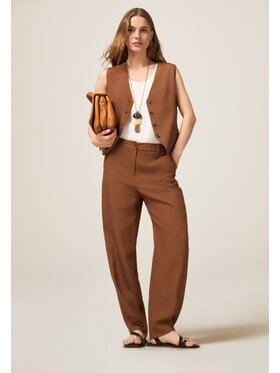 Oltre Oltre Pantaloni di tessuto P077R008626N022 Marrone Regular Fit