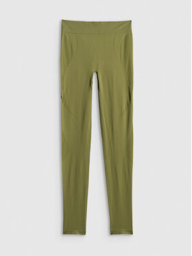 4F 4F Legginsy SOLAR PUNK Khaki Slim Fit