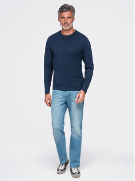 Ombre Ombre Longsleeve OM-LSBL-0142 Granatowy Regular Fit