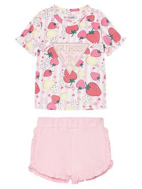Guess Guess Komplekti kuuluvad t-särk ja šortsid A6GG02 K6YW4 Roosa Regular Fit