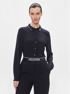 Tommy Hilfiger Tommy Hilfiger Hemd Smd Detail Fluid Shirt WW0WW40549 Dunkelblau Regular Fit