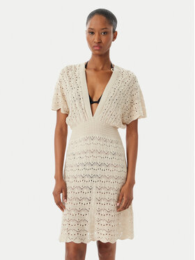 Selmark Selmark Pludmales kleita BC245 Gaiši bēša Slim Fit