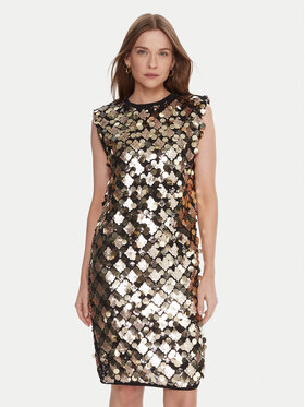 LOLA CASADEMUNT LOLA CASADEMUNT Sukienka koktajlowa LF2516016 Srebrny Regular Fit