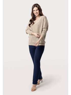 QUIOSQUE QUIOSQUE Sweter 6UF001 Beżowy Regular Fit