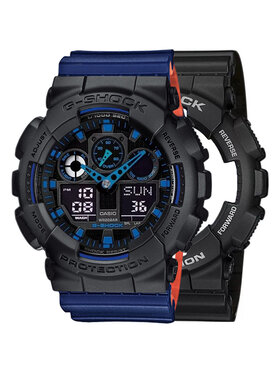 Casio Casio Zegarek SET GA-100-1A2ER + BEZEL 10358741 + PASEK 10527467 Niebieski