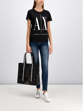 Armani Exchange Majica 8NYTCX YJG3Z 1200 Črna Regular Fit