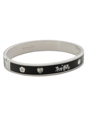 Coach Coach Armband Enamel Horse & Carriage Hinged Bangle Bracelet 37479035RHO003 Silberfarben