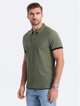 Ombre Ombre Polo OM-POSS-0113 Zielony Fitting Fit