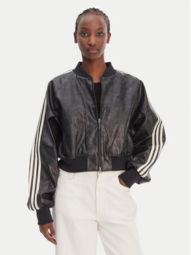 adidas adidas Jakna od imitacije kože Pleather KE5035 Crna Oversize