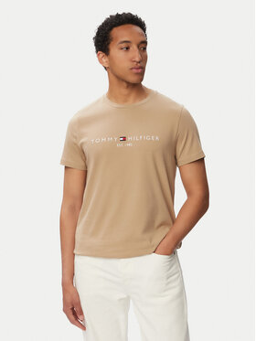 Tommy Hilfiger Tommy Hilfiger T-Shirt Logo Tee MW0MW11797 Beżowy Slim Fit
