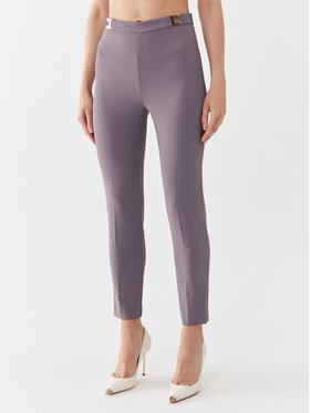 Elisabetta Franchi Elisabetta Franchi Kalhoty z materiálu PA-005-36E2-V280 Fialová Slim Fit