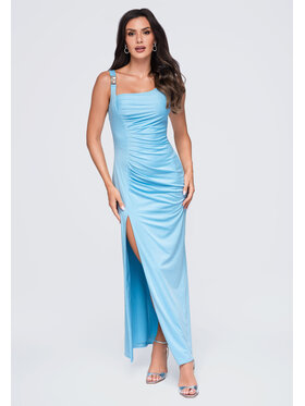 Ombre Ombre Sukienka wieczorowa LA-OM-DLR389 Niebieski Slim Fit
