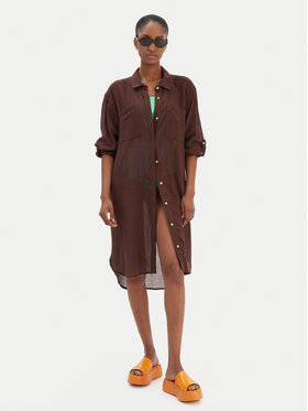 Seafolly Seafolly Srajca Crinkle 55536-CU Rjava Relaxed Fit