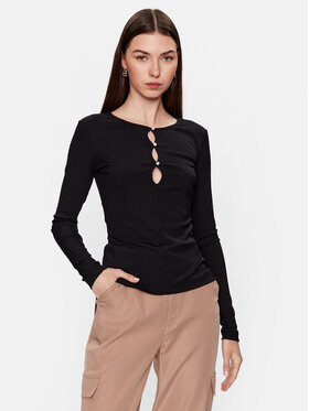 Guess Guess Blúz W3YP16 KAZH2 Fekete Slim Fit