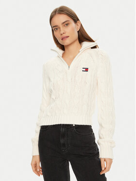 Tommy Jeans Tommy Jeans Svetr DW0DW20269 Écru Regular Fit
